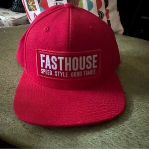 Fasthouse red SnapBack hat